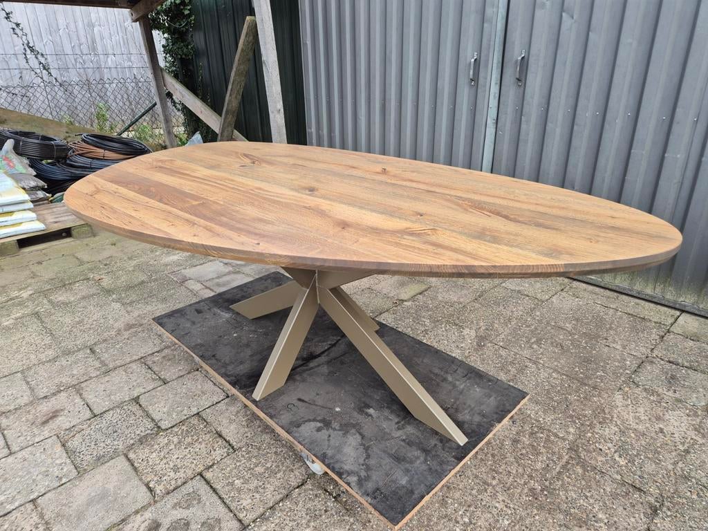 Mooie eiken ovale deensovaal/recht/rond/organische tafels, Huis en Inrichting, Tafels | Eettafels, Ophalen, Eikenhout, Vijf personen of meer