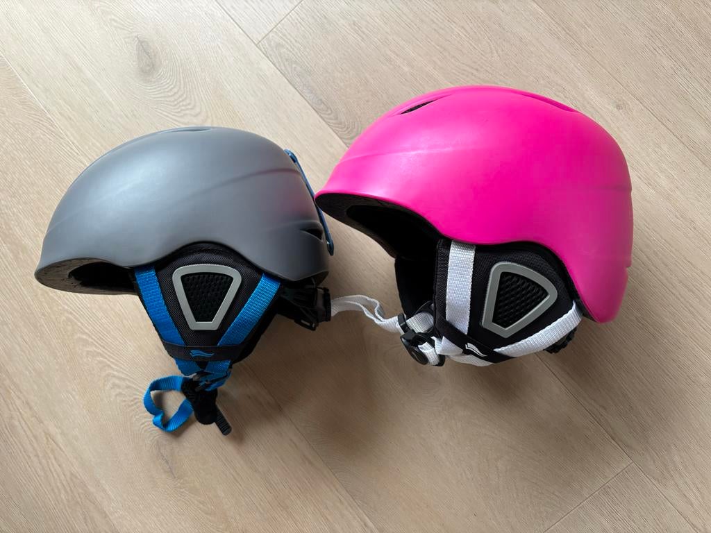 Crivit Skihelm grijs XS/S en roze S/M plus roze skibril, Overige merken, Gebruikt, Verzenden, 100 tot 140 cm