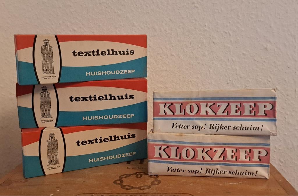 5 x zeep - klokzeep - huishoudzeep, Verzamelen, Merken en Reclamevoorwerpen, Ophalen of Verzenden, Verpakking