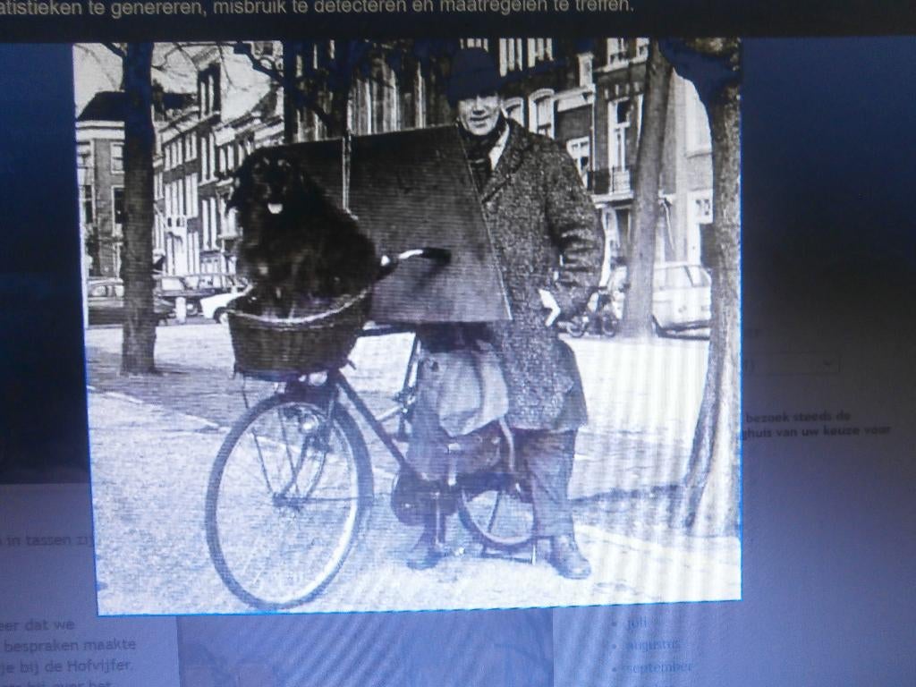 Rembrandt op de Fiets, Losse Aquarel van een Parkzicht, Ophalen of Verzenden
