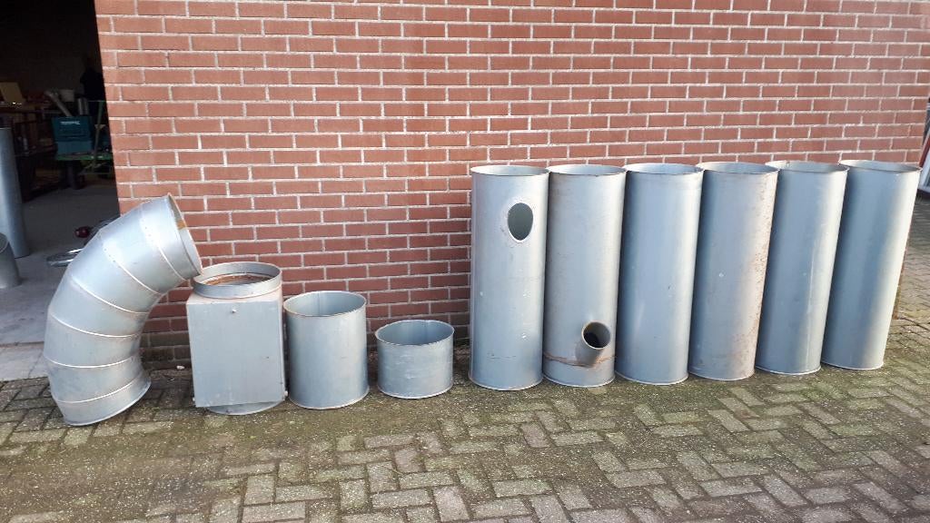 Diverse buizen voor houtafzuiging motafzuiging stofafzuiging, Ophalen, Gebruikt