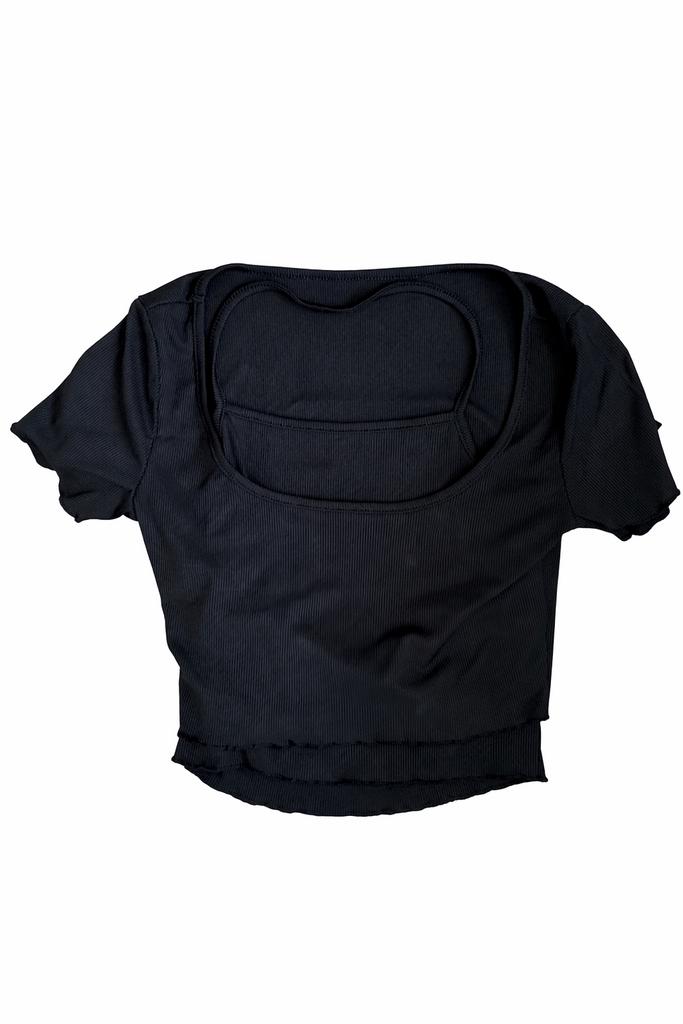 Y2K black layered top – size S (new, never worn), Ophalen, Zo goed als nieuw, Zwart, Zonder mouw