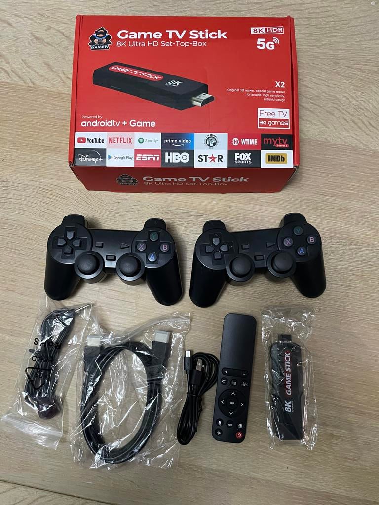 Game TV Stick 8K Ultra HD + 2 Joysticks, Spelcomputers en Games, Spelcomputers | Overige, Gebruikt, Ophalen of Verzenden