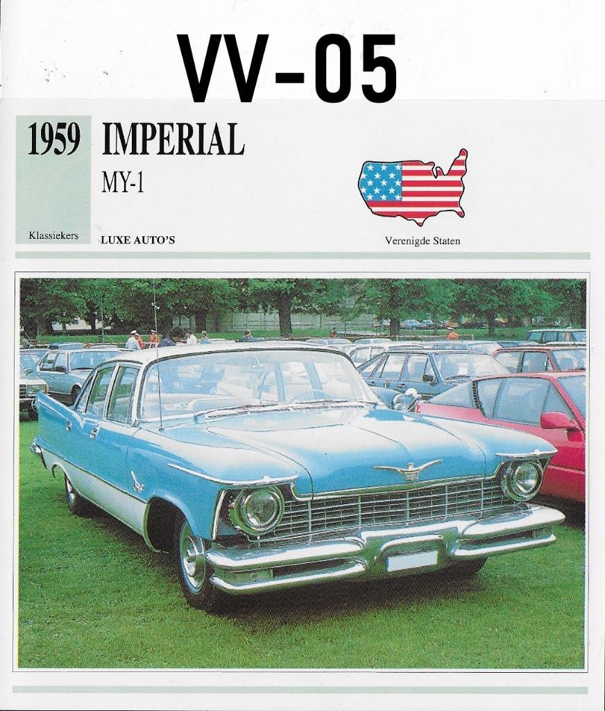 Vv5 autokaart imperial my - 1 ( 1959 ), Ophalen of Verzenden, Zo goed als nieuw, Auto's