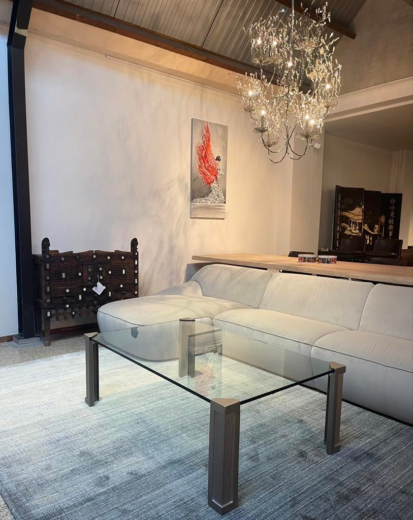 Peter Ghyczy salontafel T14 als nieuw, Huis en Inrichting, Tafels | Salontafels, Ophalen, Zo goed als nieuw, Glas, Minder dan 50 cm