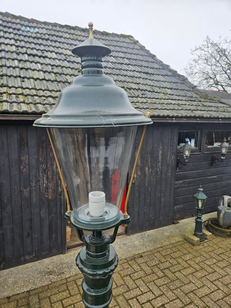 Groene lantaarnpalen, Ophalen of Verzenden, Gebruikt, Glas, Klassiek