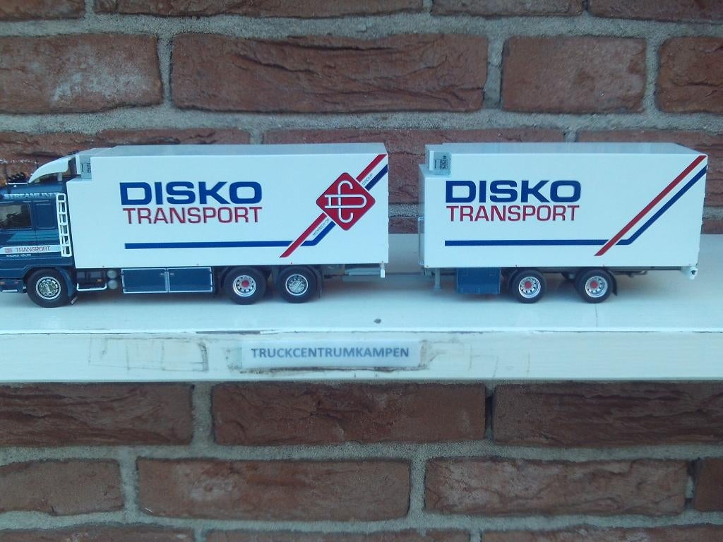 Tekno  Scania  143  met  Wipkar  van  Disko., Ophalen of Verzenden, Nieuw, Bus of Vrachtwagen, Tekno