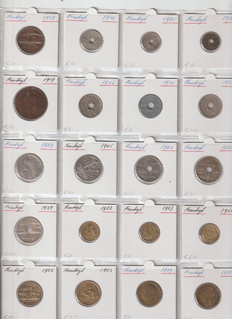 Frankrijk div munten 20 stuks oud, Ophalen of Verzenden, Vóór koninkrijk, Overige waardes