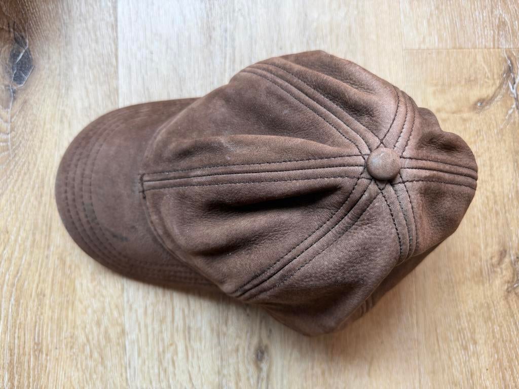 Stetson cap/pet bruin leer (maat 61/XL), Ophalen of Verzenden, Zo goed als nieuw, 60 cm (XL, 7½ inch) of meer