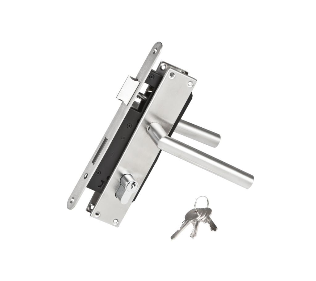 eurofix rvs inbouwcilinderslot poortslot compleet €27,50 pst, Doe-het-zelf en Verbouw, Hang- en Sluitwerk, Ophalen, A, Slot, Rvs