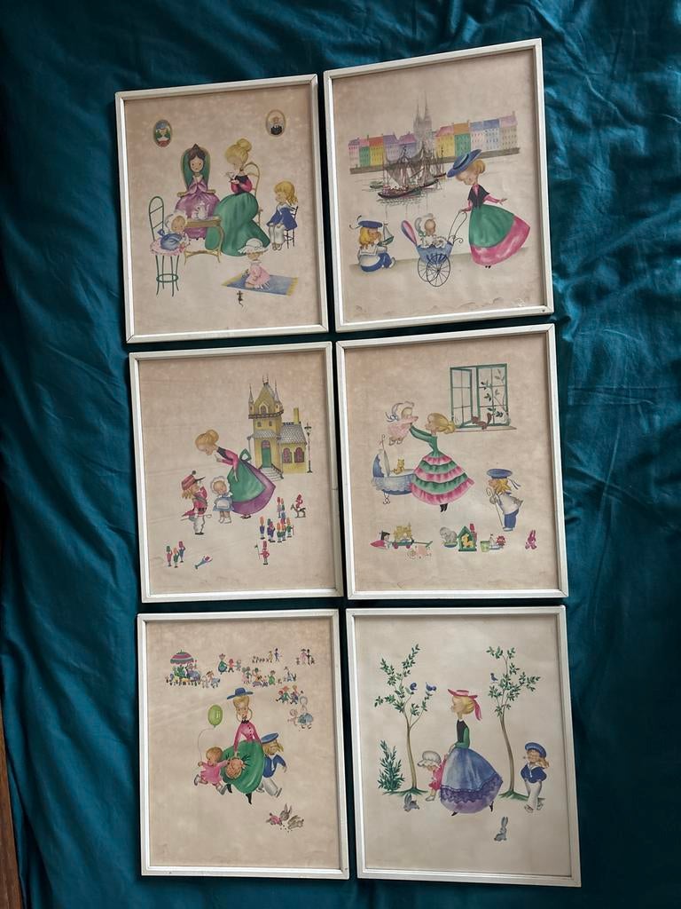 Vintage prenten voor kinderkamer, Ophalen of Verzenden
