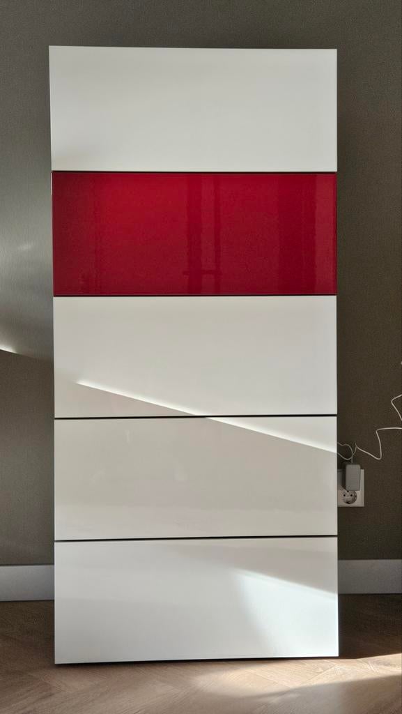 IKEA BESTA ladekast - donkerbruin met hoogglans lades, Ophalen, Gebruikt, Overige materialen, 50 tot 100 cm