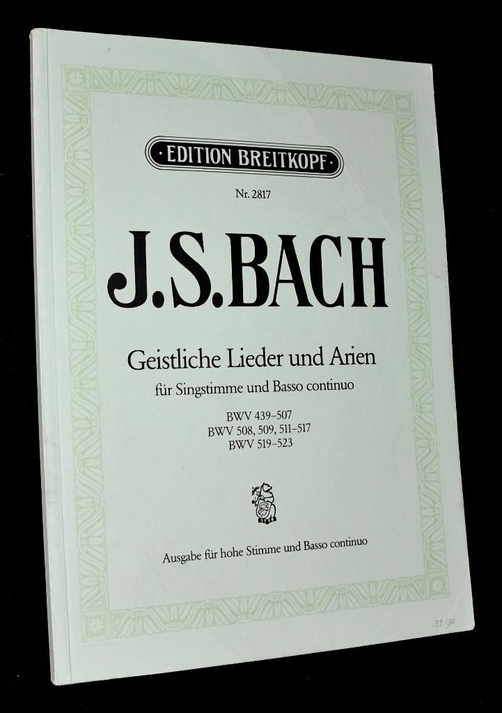 J.S. Bach - Geistliche Lieder Uns Arien - Fur Singstimme Uns, Ophalen of Verzenden, Zo goed als nieuw, Artiest of Componist, Klassiek