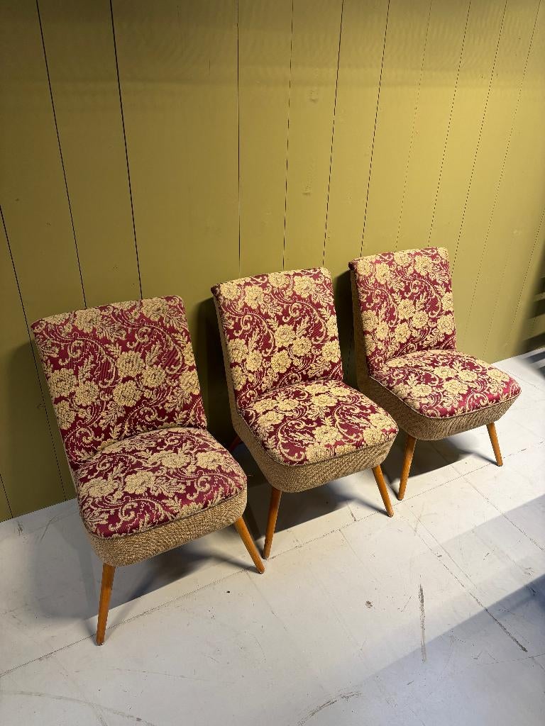 Stoelen, Cocktail stoelen, 3 stoelen, Vintage stoelen, Ophalen, Gebruikt, Drie