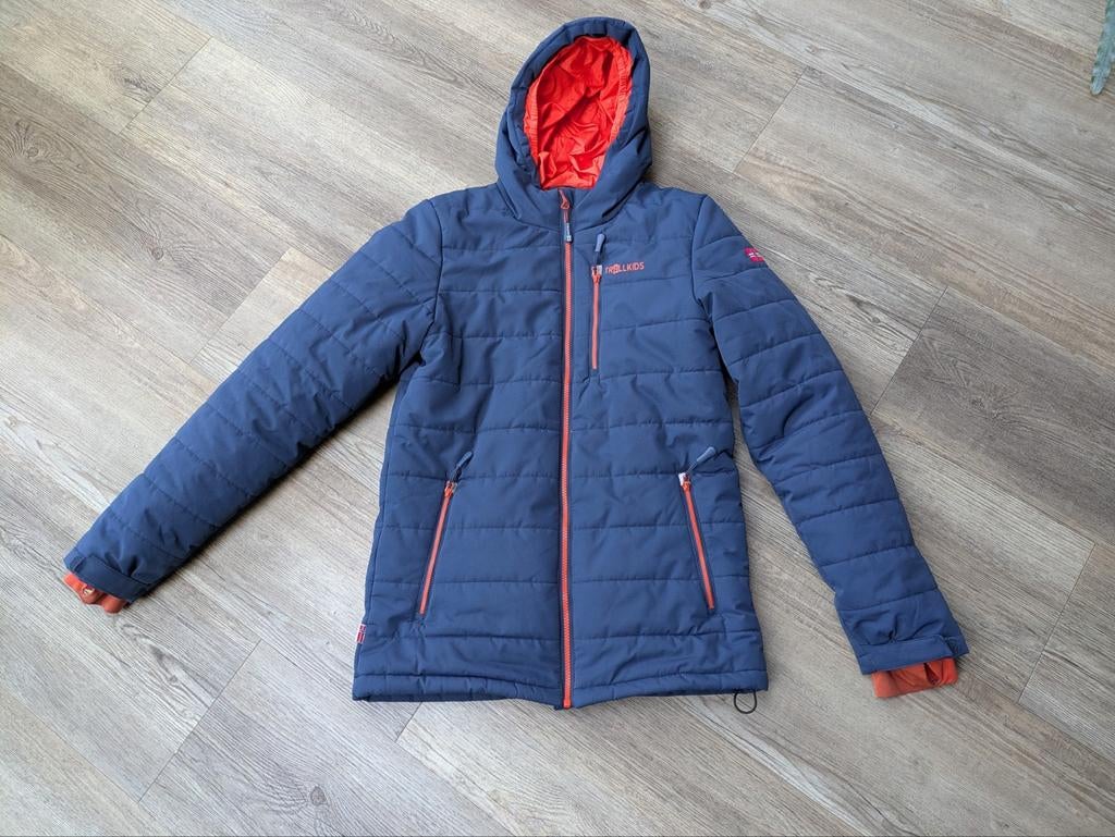 Trollkids Ski Jas Winterjas Maat 176 (blauw/oranje), Ophalen of Verzenden, Zo goed als nieuw, Kleding, Overige merken