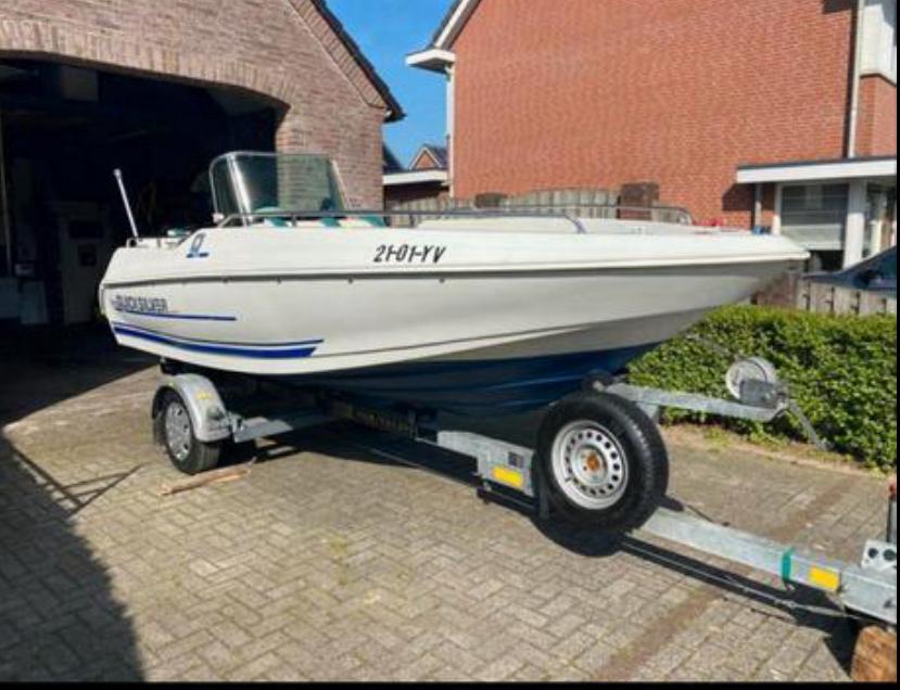 Quicksilver 500 - 90 PK mercury origineel en compleet, Watersport en Boten, Ophalen, 70 pk of meer, Buitenboordmotor, Polyester