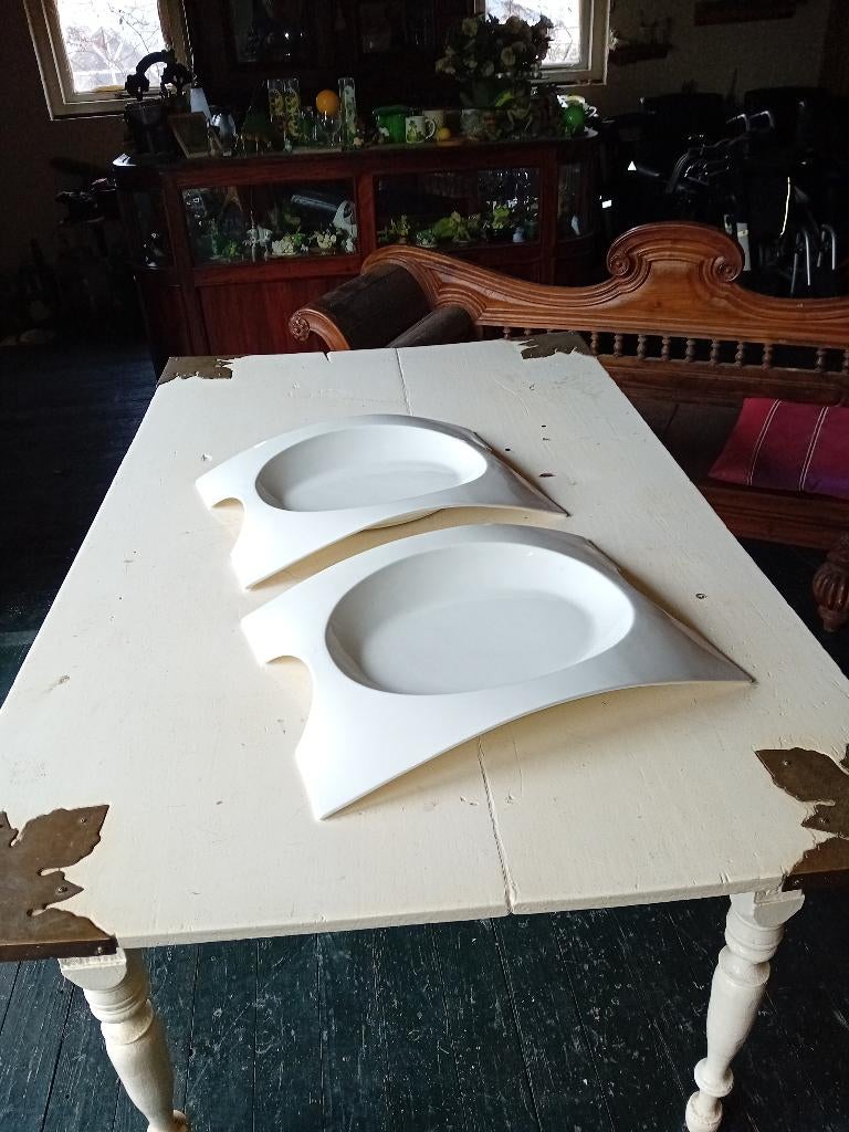 BUFFETSCHALEN, Huis en Inrichting, Woonaccessoires | Kandelaars en Kaarsen, Overige materialen, Wit, Ophalen of Verzenden, Zo goed als nieuw