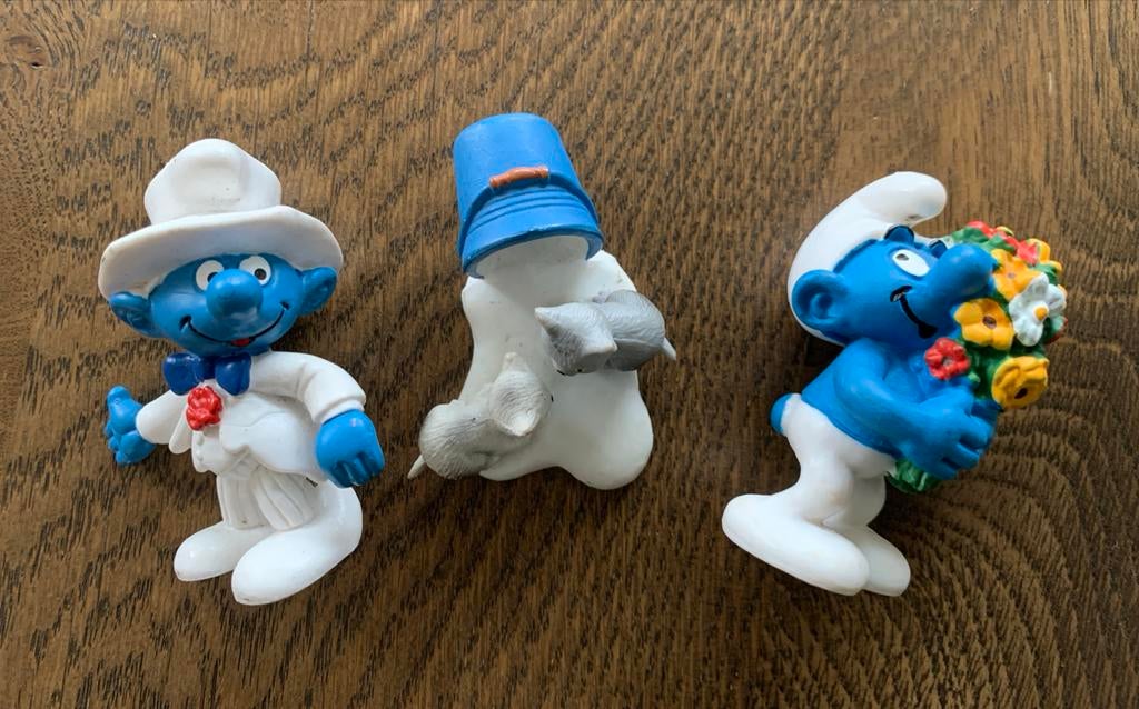 Smurfen beeldjes en sleutelhanger smurf, Verzamelen, Ophalen of Verzenden, Zo goed als nieuw, Verschillende Smurfen, Poppetje, Figuurtje of Knuffel
