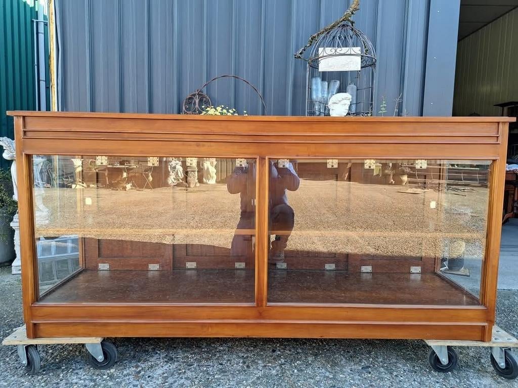 -Klassieke toonbank, vitrinekast, dressoir, afm. 200x50m en, Ophalen, Zo goed als nieuw, 25 tot 50 cm, Minder dan 100 cm