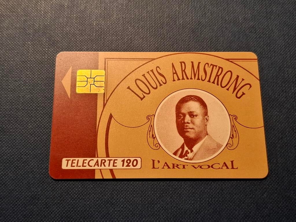 Vintage telefoonkaart Louis Armstrong Telecarte 120, Verzamelen, Ophalen of Verzenden, Buitenland