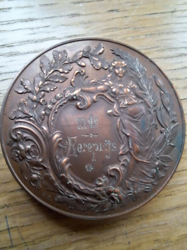 Penning 111de Eereprijs (ver. landbouw,  handel, nijverheid), Postzegels en Munten, Penningen en Medailles, Ophalen of Verzenden