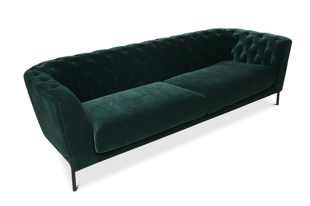 Bank Hinckley - Velvet Green - VAN €2.450,- VOOR €839,-, Huis en Inrichting, Ophalen, Overige materialen, Nieuw, 75 tot 100 cm