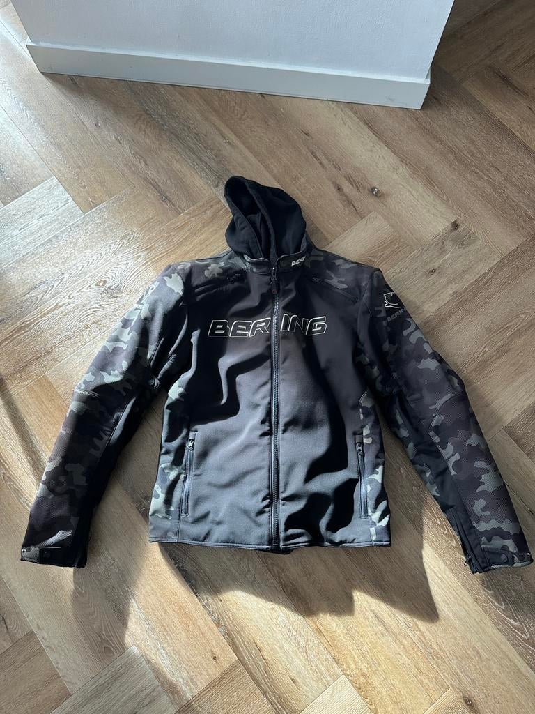 Motorjas Bering zwart/camo 2XL, Motoren, Ophalen of Verzenden, Tweedehands, Heren, Jas | textiel