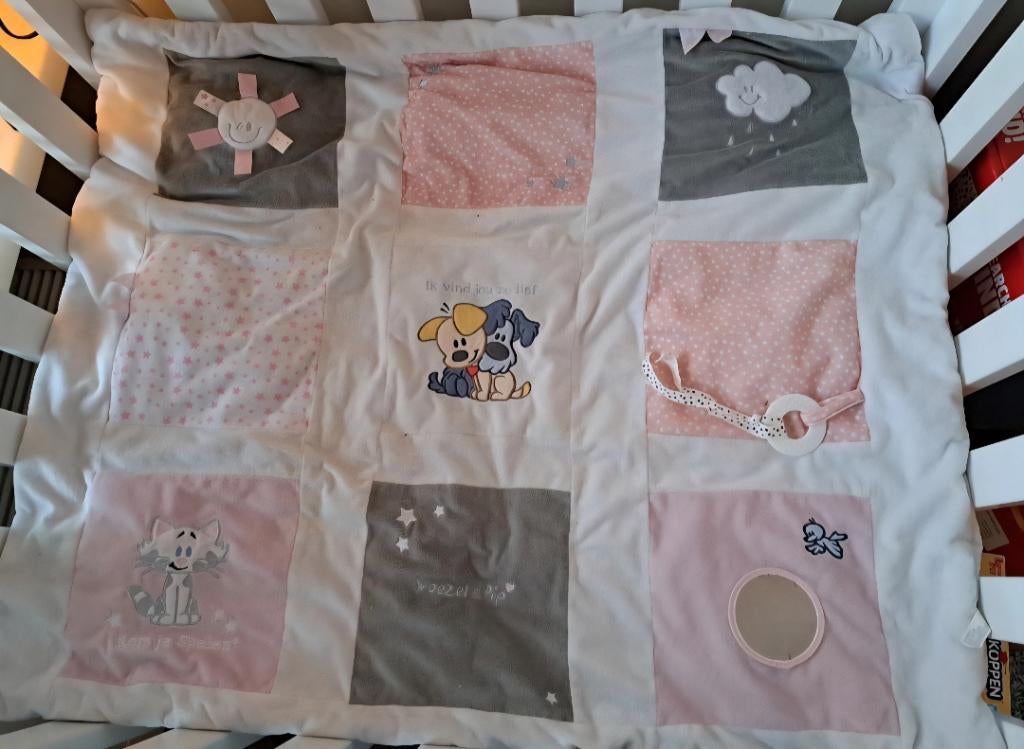 Roze boxkleed woezel en pip, Kinderen en Baby's, Boxen, Ophalen, Gebruikt, Rechthoekig, Boxkleed