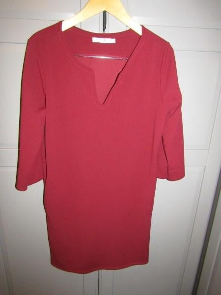 G611 Costes mt XL jurk bordeaux burgundy, Maat 46/48 (XL) of groter, Ophalen of Verzenden, Zo goed als nieuw, Knielengte