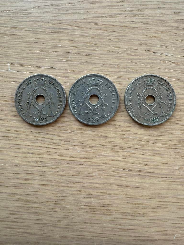 België - 3x 25 centimes - 1927, 1928, 1929- Albert I, Ophalen of Verzenden, Setje