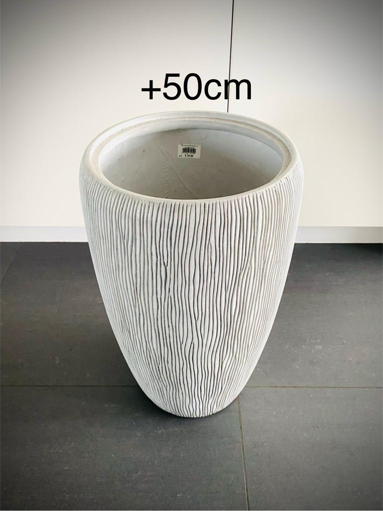 Plant stenen/gips pot, Ophalen, Steen, Rond, Zo goed als nieuw