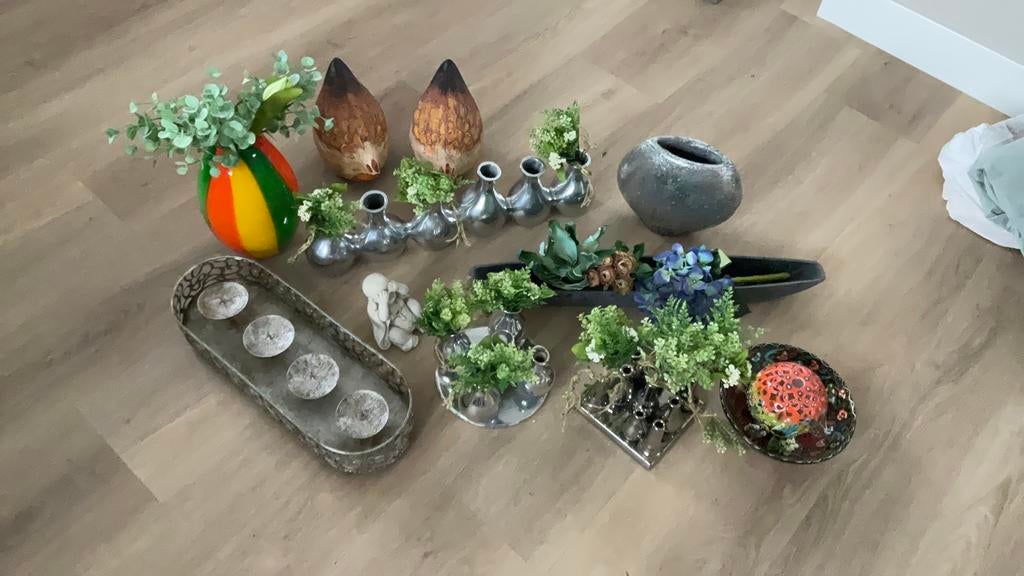 Decoratie materiaalvazen, schalen kunststukjes, Huis en Inrichting, Ophalen, Overige kleuren, Minder dan 50 cm, Glas