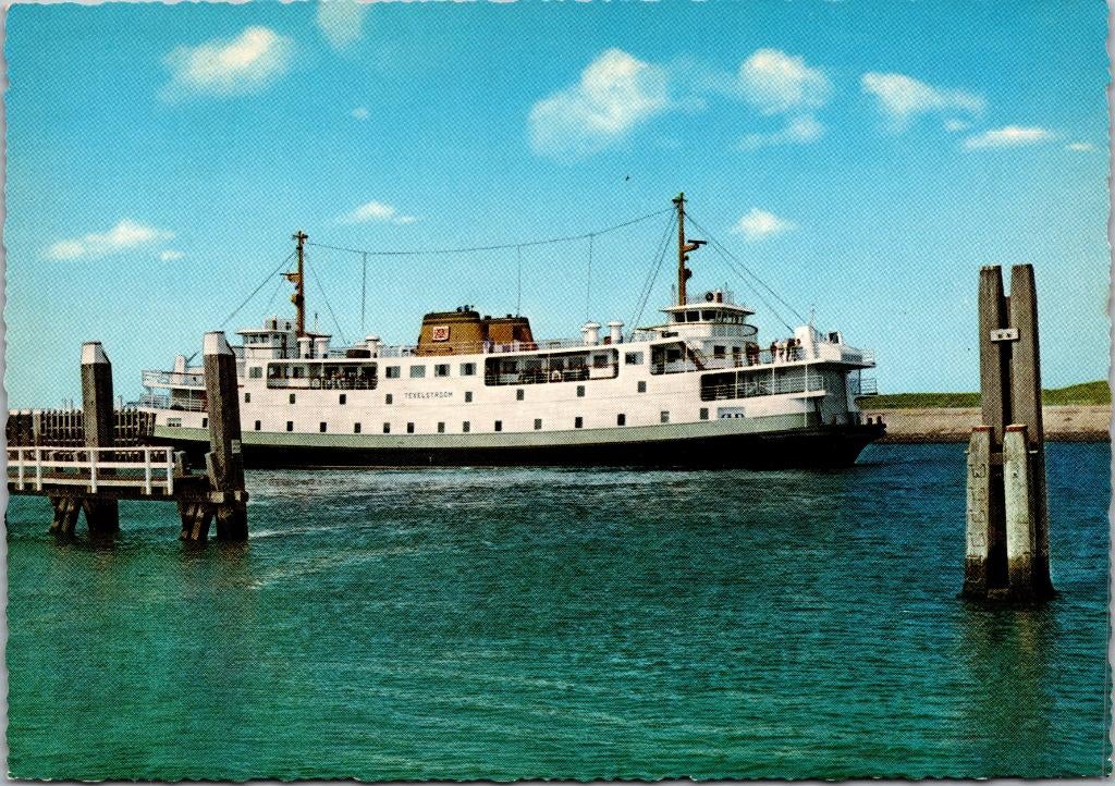 Texel - Aankomst met M.S. Texelstroom, Ophalen of Verzenden, 1960 tot 1980, Ongelopen, Waddeneilanden