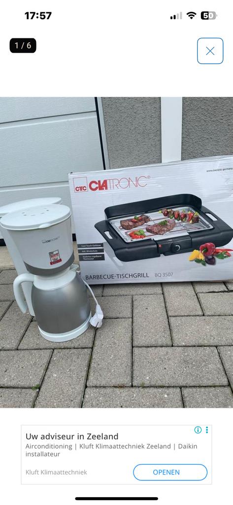Clatronic BQ 3507 Barbecue Tafelgrill - in Doos, Tuin en Terras, Elektrische barbecues, Nieuw, Ophalen of Verzenden