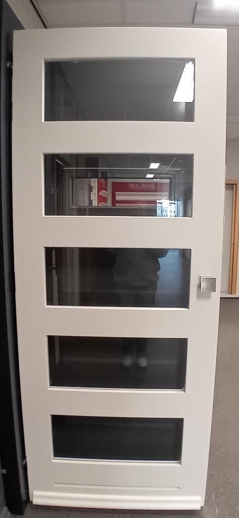 Voordeur Java 6275 Merbau 93x231,5 showroommodel, Ophalen, 80 tot 100 cm, 215 cm of meer, Glas