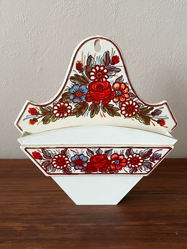 Vintage koffiefilterhouder West Germany bloempatroon retro, Ophalen of Verzenden, Zo goed als nieuw, Overige stijlen
