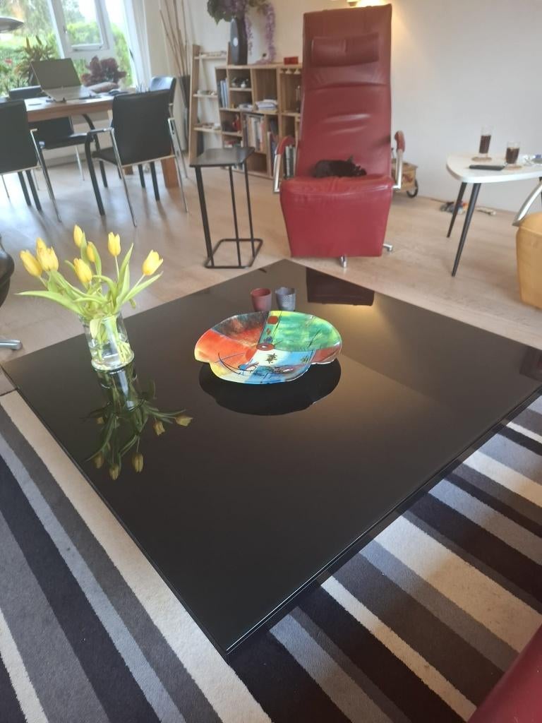 Salontafel van Van Beek, Huis en Inrichting, Tafels | Salontafels, Ophalen, 100 tot 150 cm, Glas, Vierkant