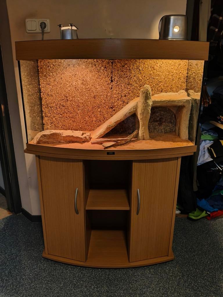 Terrarium + kast, Dieren en Toebehoren, Reptielen en Amfibieën | Toebehoren, Ophalen