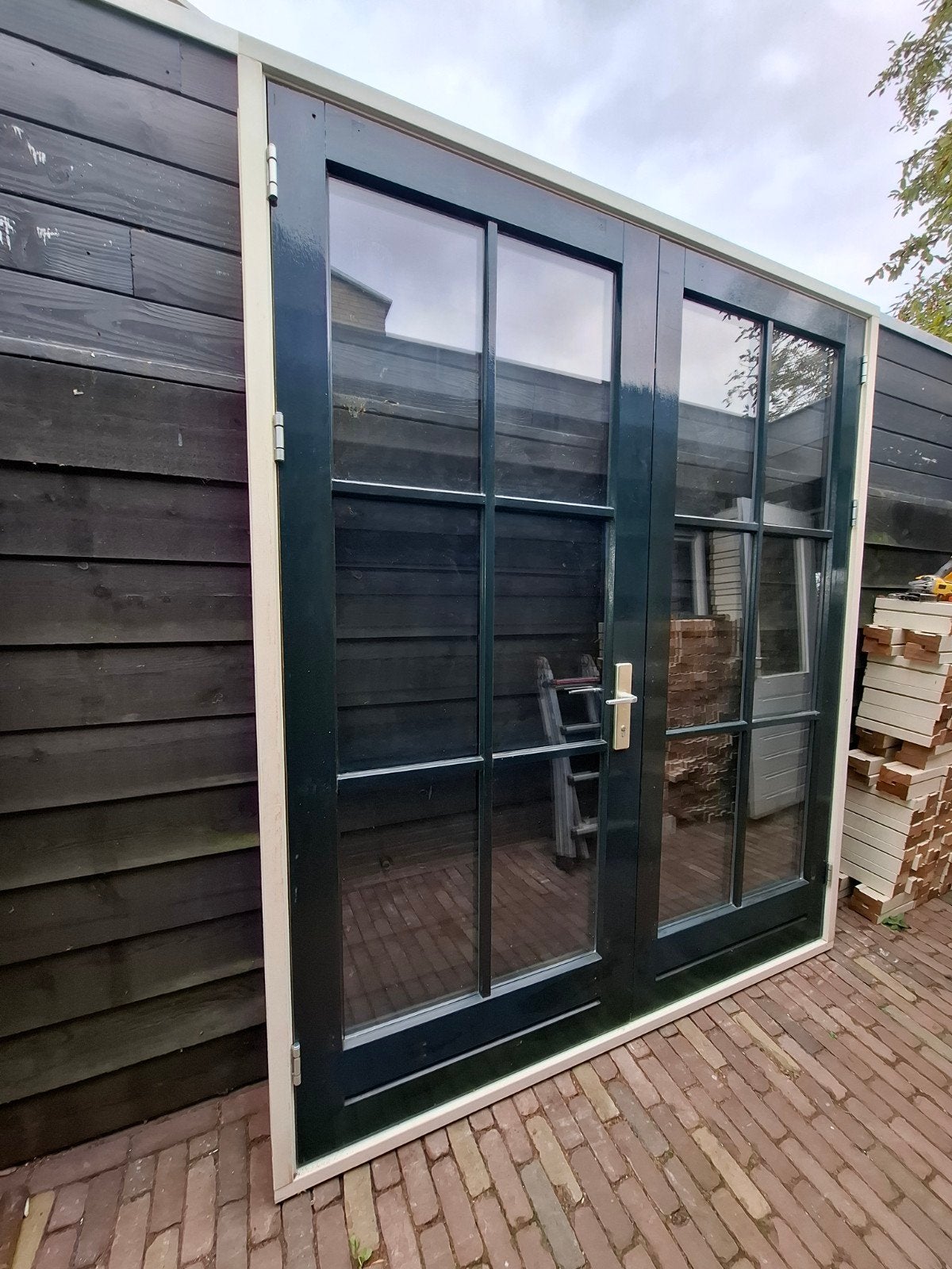 openslaande tuindeuren dubbel glas deuren terrasdeuren pui, Ophalen, Deurkozijn, 225 cm of meer, Zo goed als nieuw