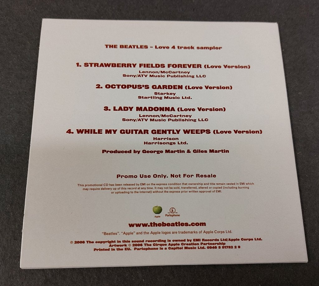 The Beatles Love PROMO CD-SAMPLER NIEUW Strawberry Fields +3, Eerste persing, Ophalen of Verzenden, Nieuw in verpakking, EP