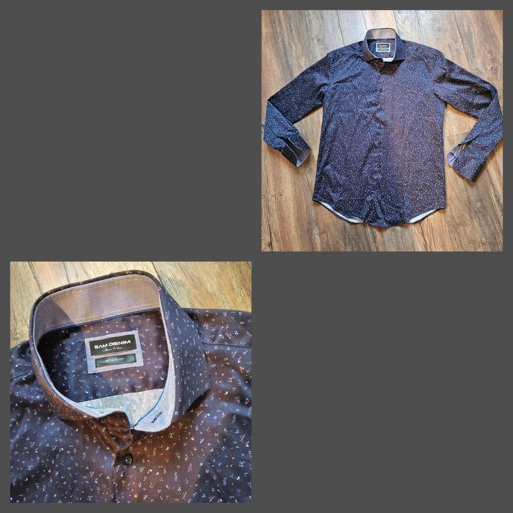 Nieuw van Sam Denim een prachtig blauw overhemd mt L, Ophalen of Verzenden, Nieuw, Blauw, Halswijdte 41/42 (L)