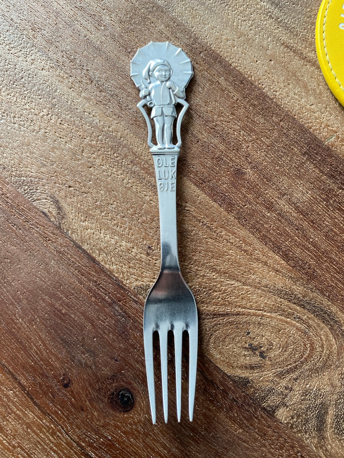 Vintage Deense kinder-/gebaksvorkje Ole Lukøje (Klaas Vaak), Ophalen of Verzenden
