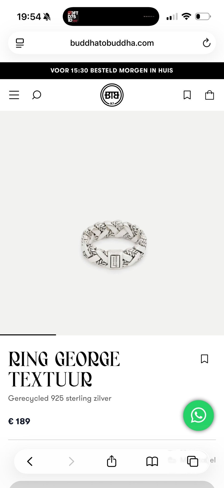Buddha to Buddha Ring George maat 17, Ophalen, Gebruikt, 17 tot 18, Dame of Heer