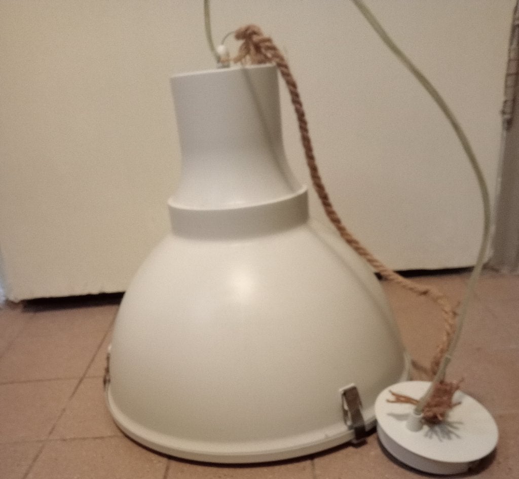 iNDUSTRIELE HANGLAMP WIT, Ophalen of Verzenden, Gebruikt, Metaal, E27 (groot)