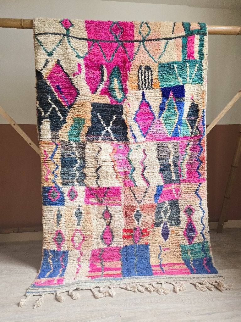 Berber vloerkleed Azilal Marokkaans tapijt puur wol 260x150, Huis en Inrichting, Nijmegen, 150 tot 200 cm, MyWool&, Ophalen of Verzenden