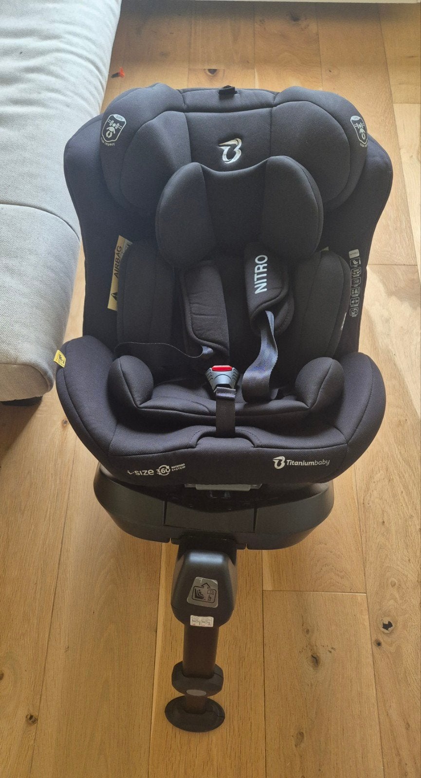 Titaniumbaby Nitro i-Size autostoel 360 draaibaar Isofix, Kinderen en Baby's, Autostoeltjes, Verstelbare rugleuning, Gebruikt