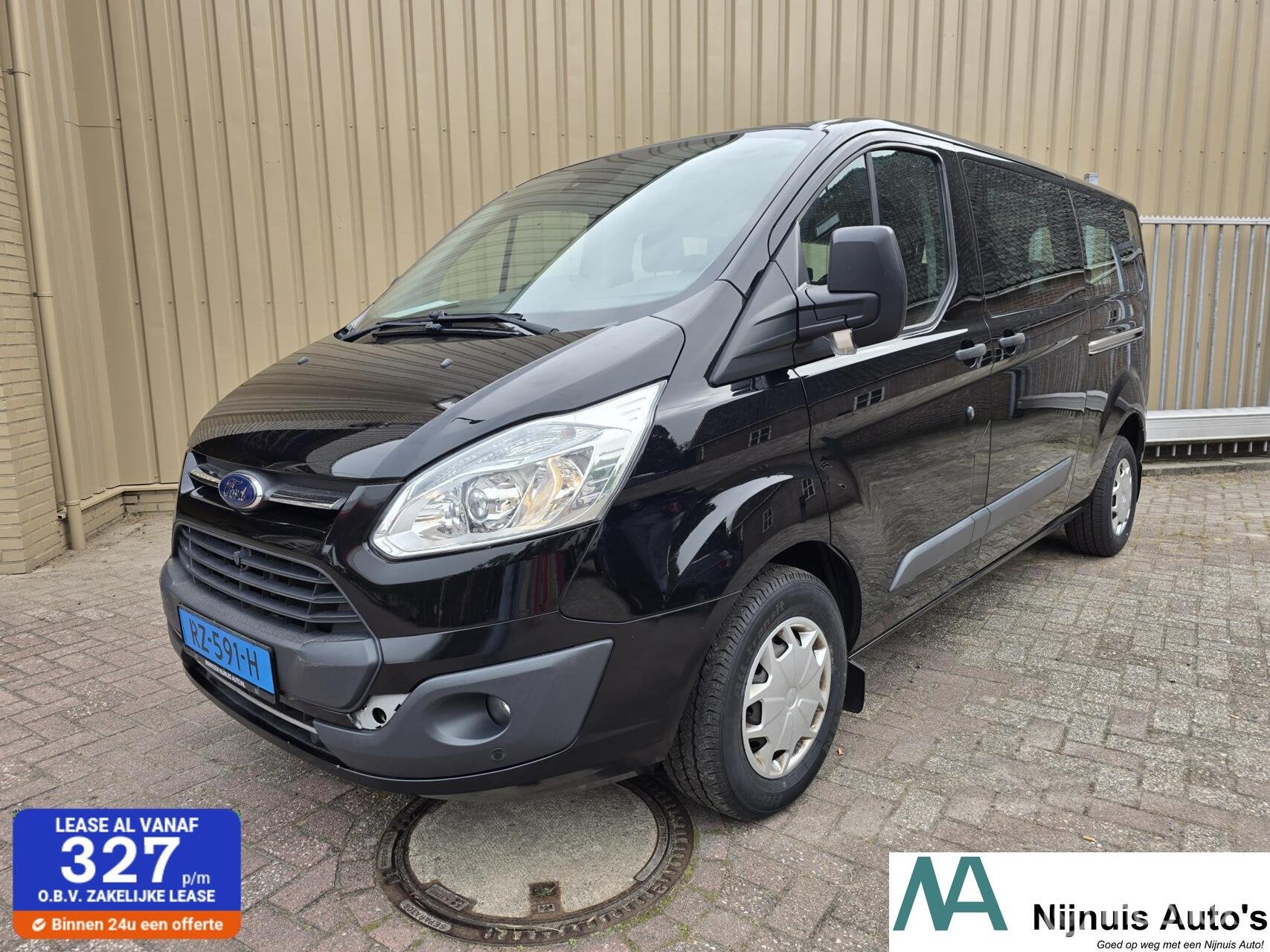 Ford Transit Custom Combi 9-Persoons 310 2.0 TDCI L2H1 Trend, Verwarmde buitenspiegels, Stof, Gebruikt, Zwart