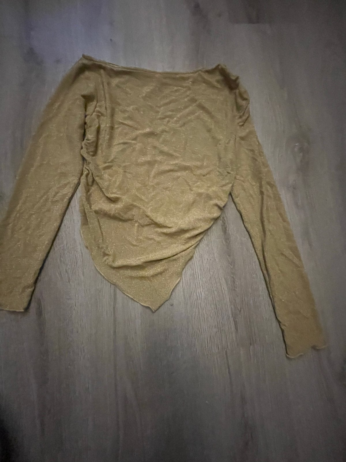 Gouden glitter top met lange mouwen, Ophalen of Verzenden, Zo goed als nieuw, Overige kleuren, Lange mouw