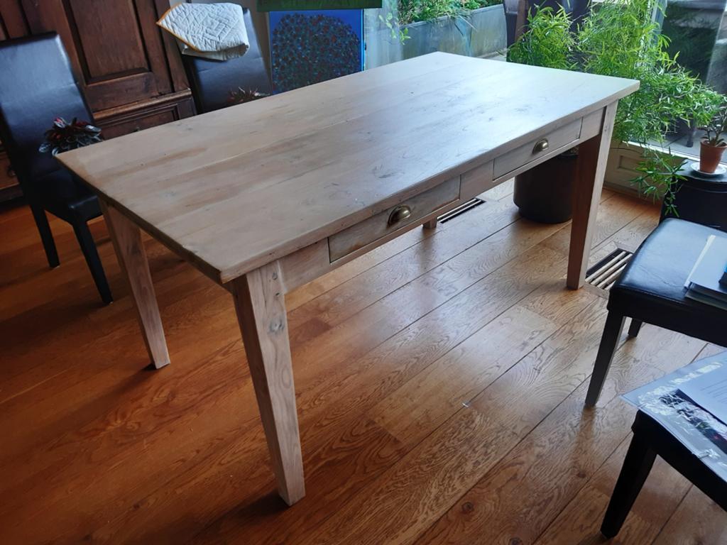 houten eettafel met lades, Ophalen, Gebruikt, 100 tot 150 cm, 50 tot 100 cm