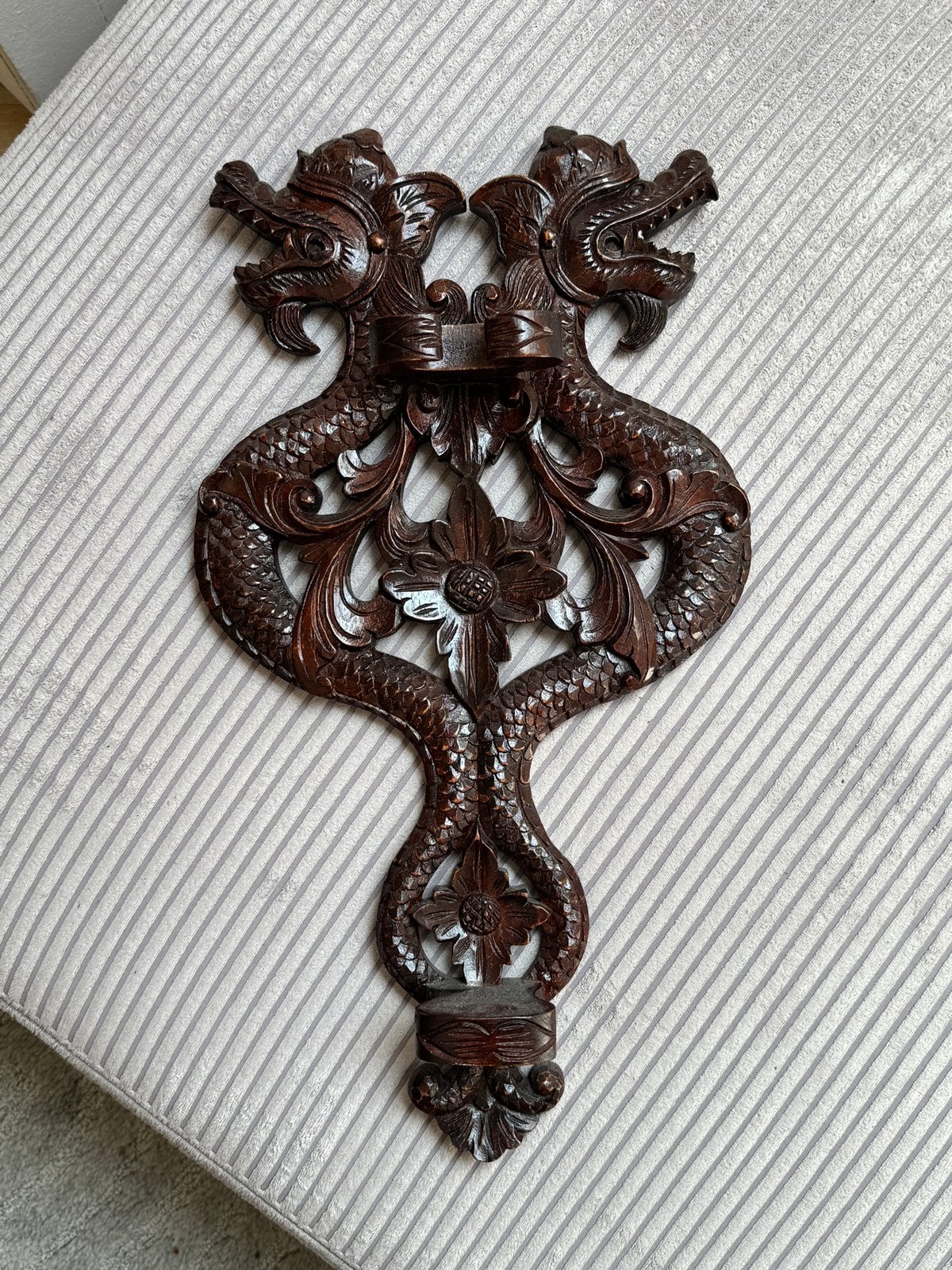 Indonesische houten kerishouder, Wanddecoratie, Bruin, 53 cm, Ophalen of Verzenden